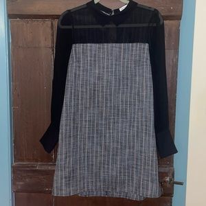BCBG sheer colorblock tweed dress - size small
